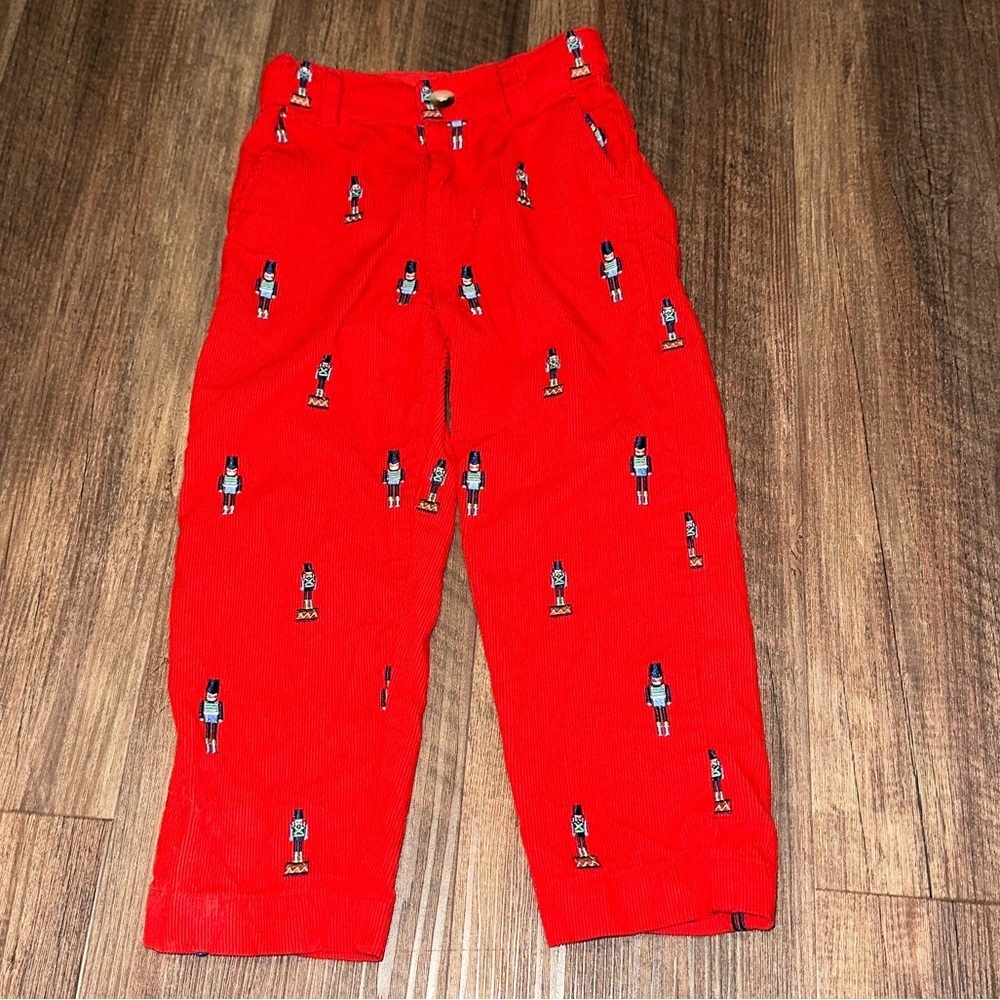 Petit Peony‎ Boy’s Nutcracker embroidered corduroy pants size 2 EEUC SUPER CUTE